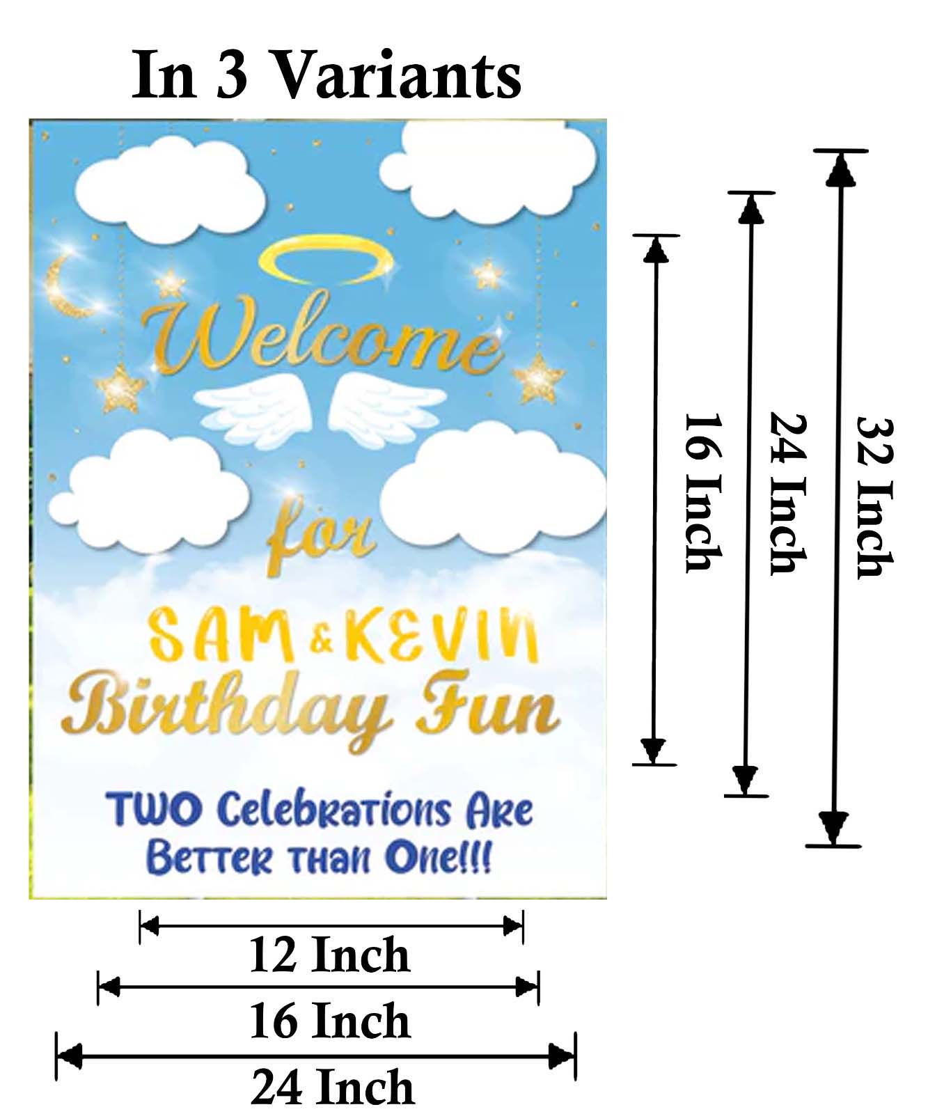 Twin Boys Party Theme Birthday Party Yard Sign/Welcome Board