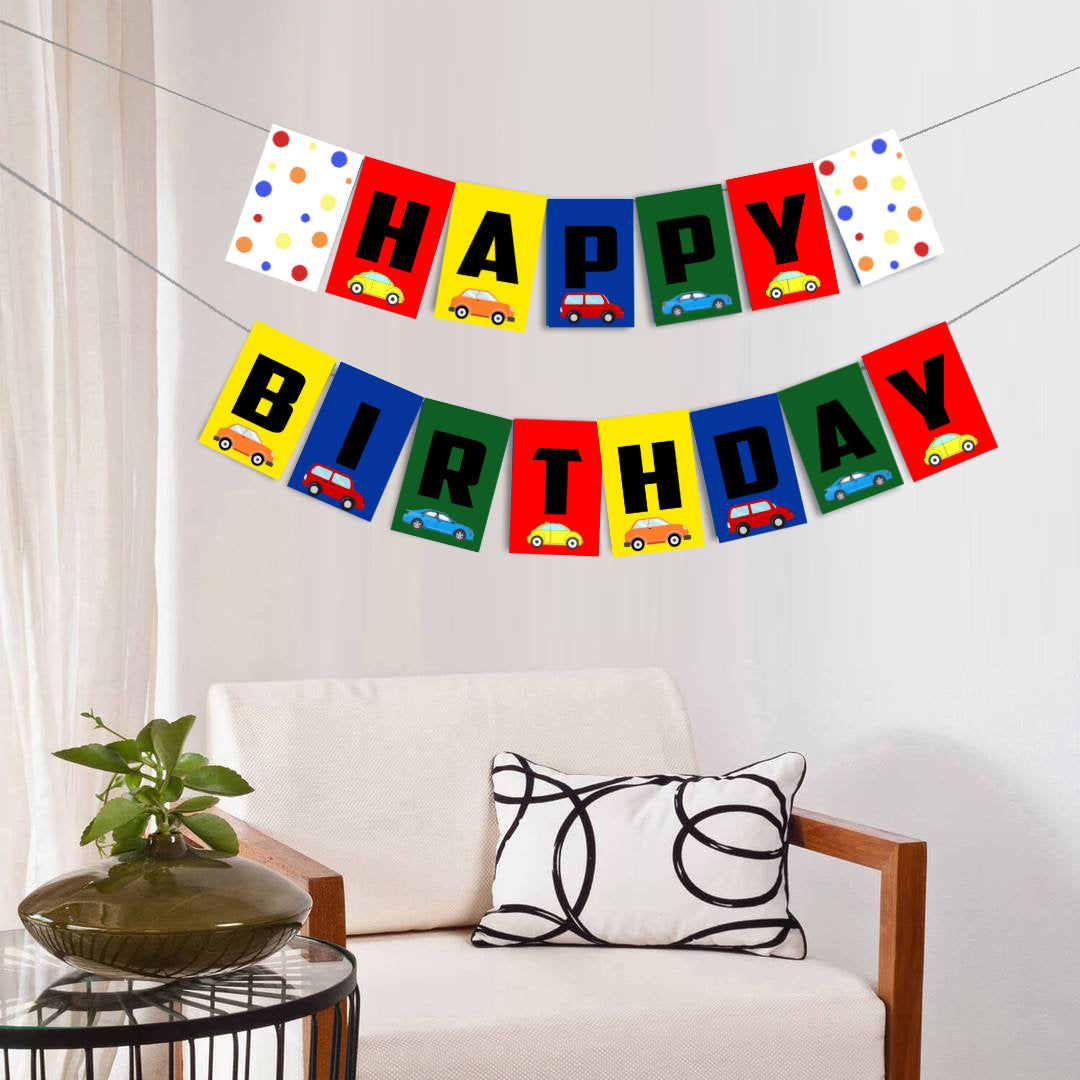 Transport Theme Birthday Party Banner for Decoration