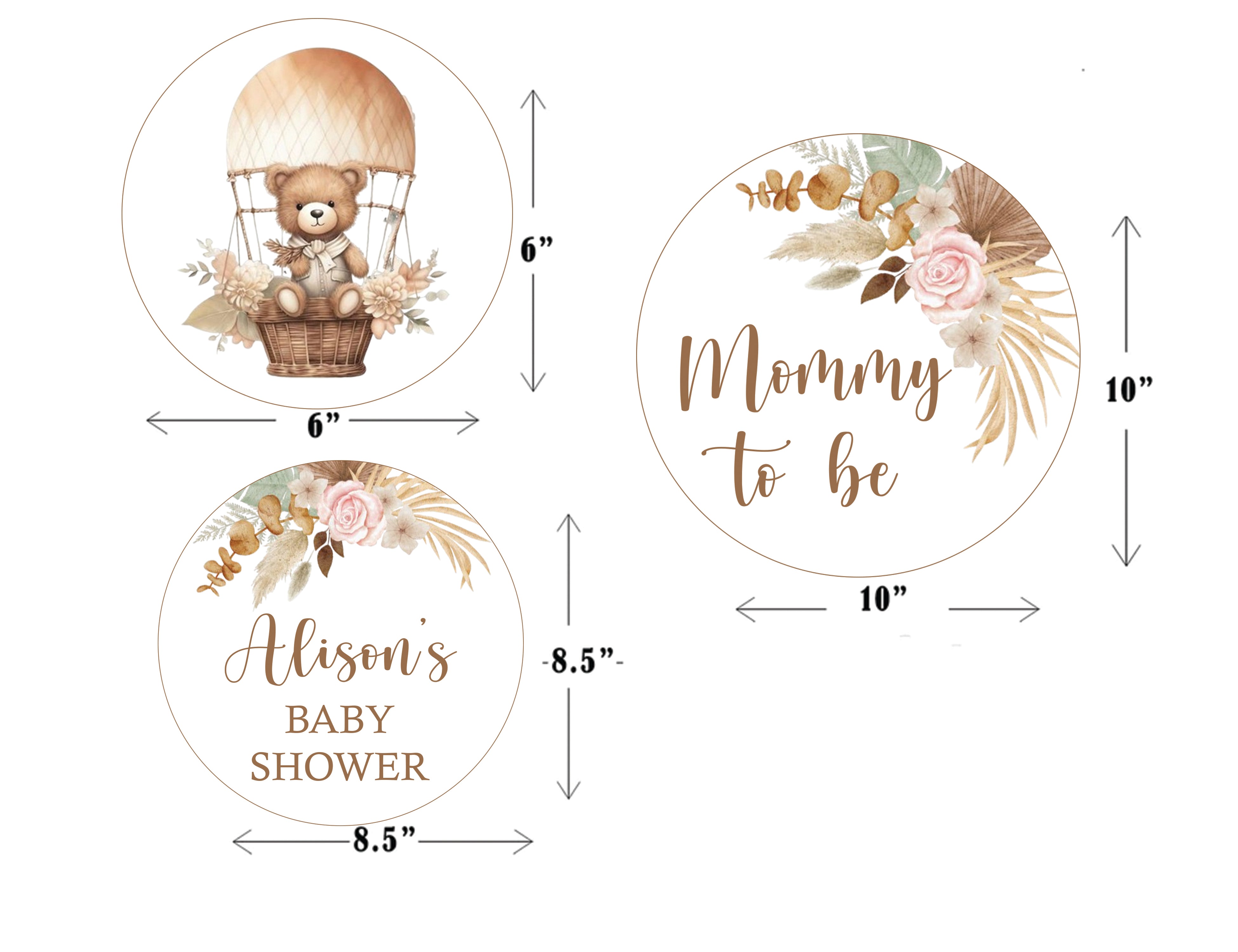 Boho Theme Baby Shower Party Table Toppers for Decoration