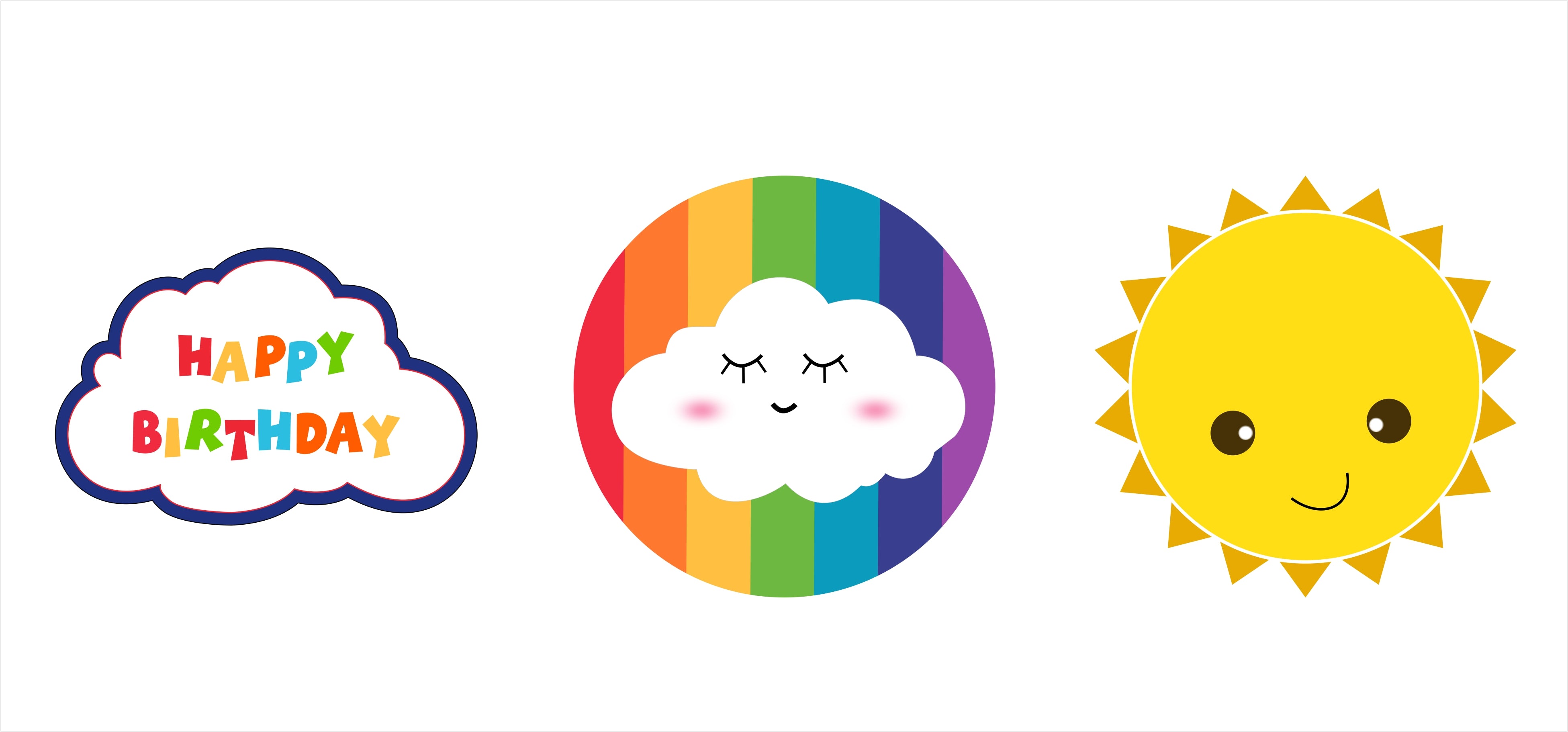 Rainbow Theme Birthday Party Cupcake Toppers for Decoration