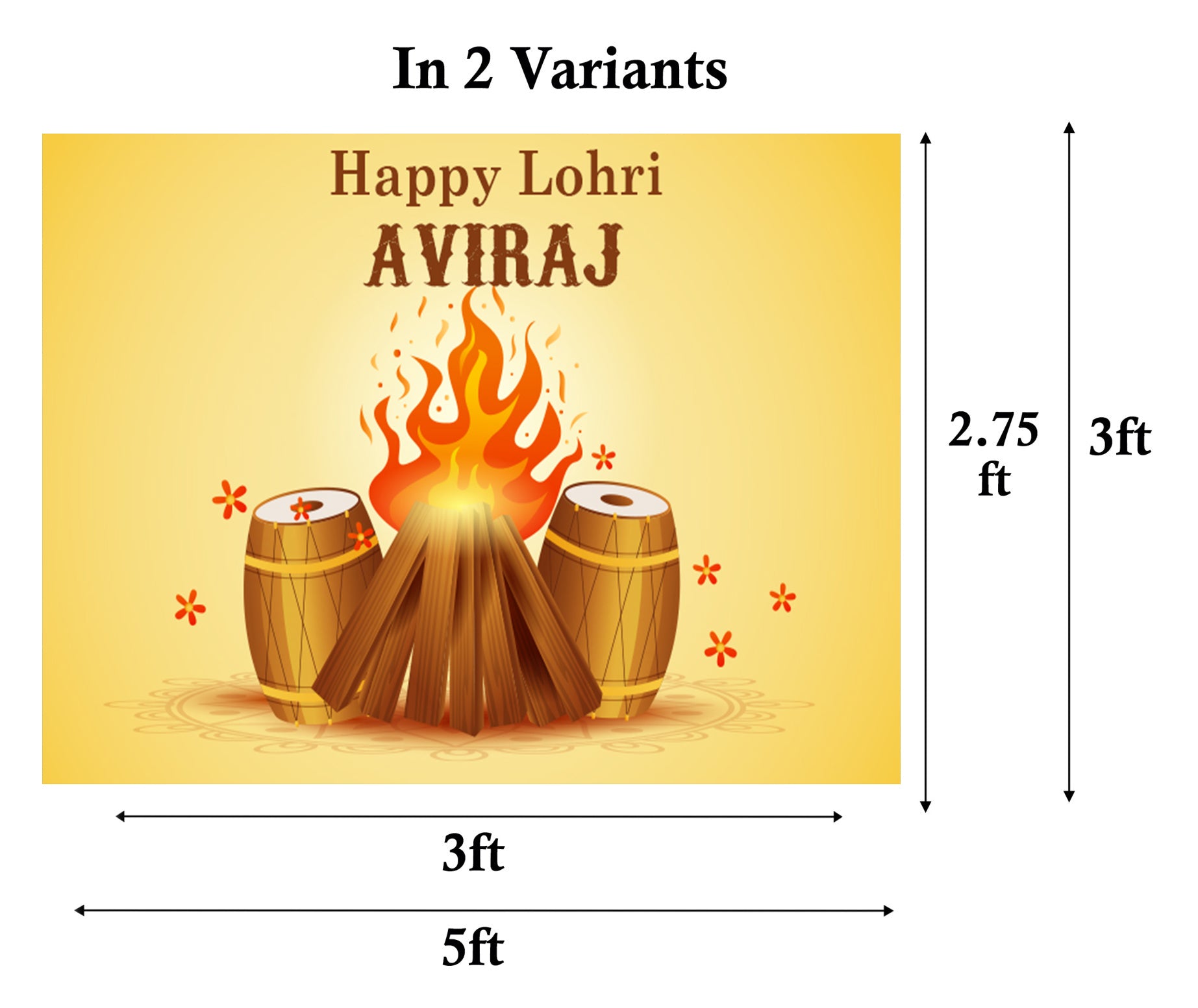 Lohri Party Personalized Backdrop for Decoration