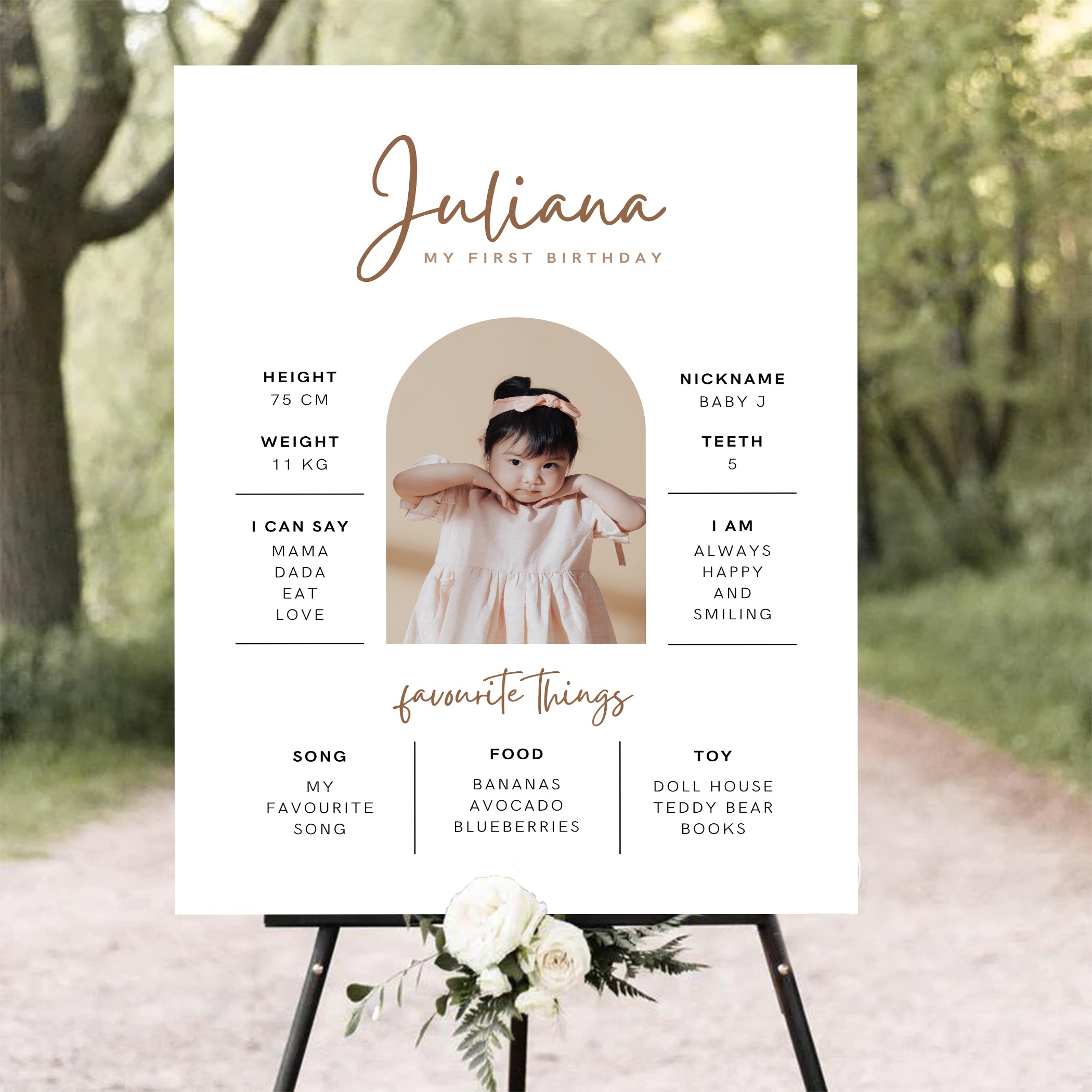 1ST BIRTHDAY CUSTOMISE ADORABLE MILESTONE BOARD FOR KIDS BIRTHDAY PARTY