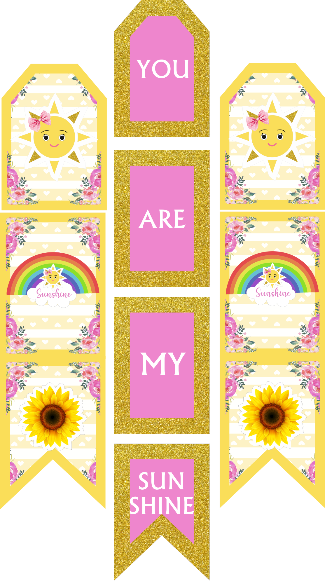Sunshine Theme Birthday Paper Door Banner/ Wall Decoration.