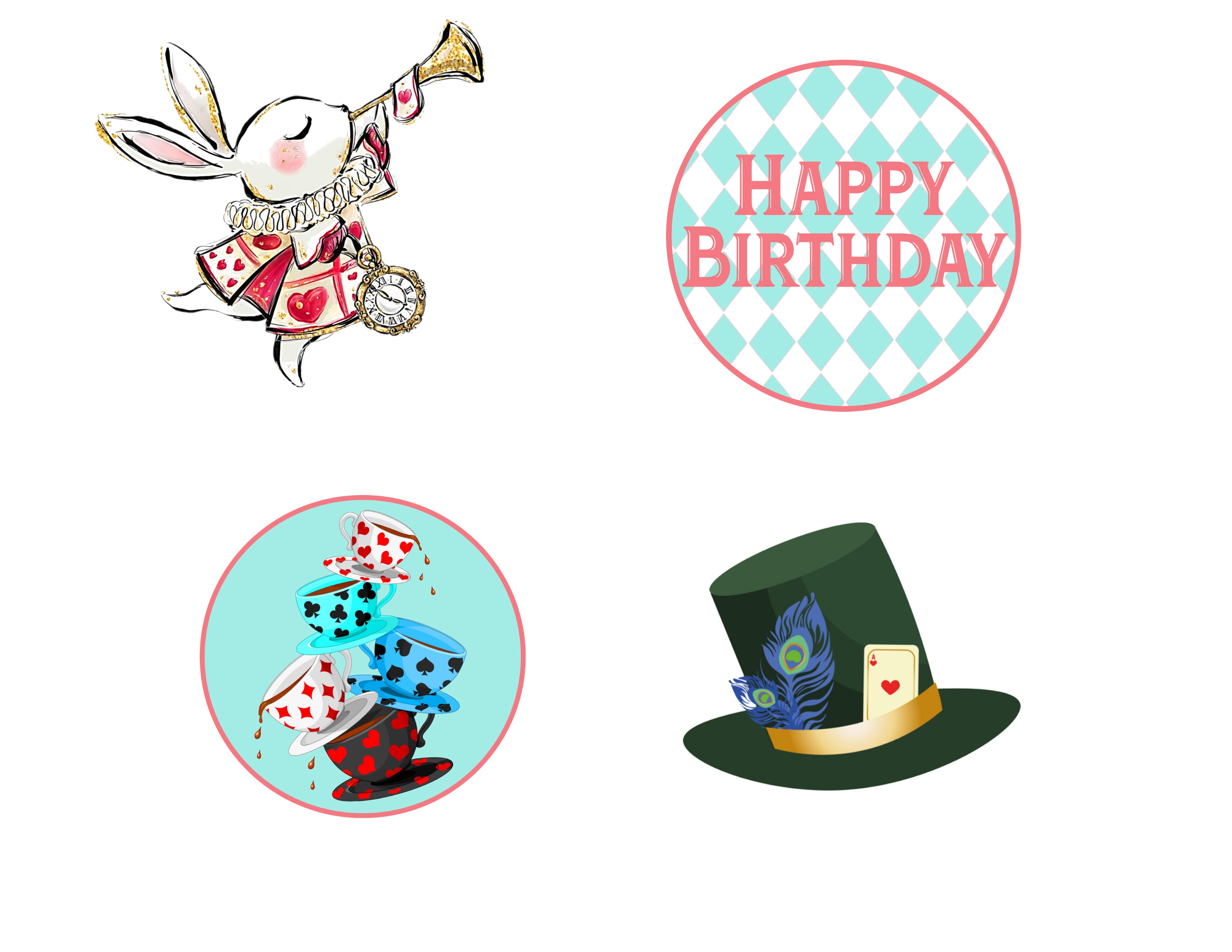Tea Party Theme Birthday Party Theme Hanging Set for Decoration