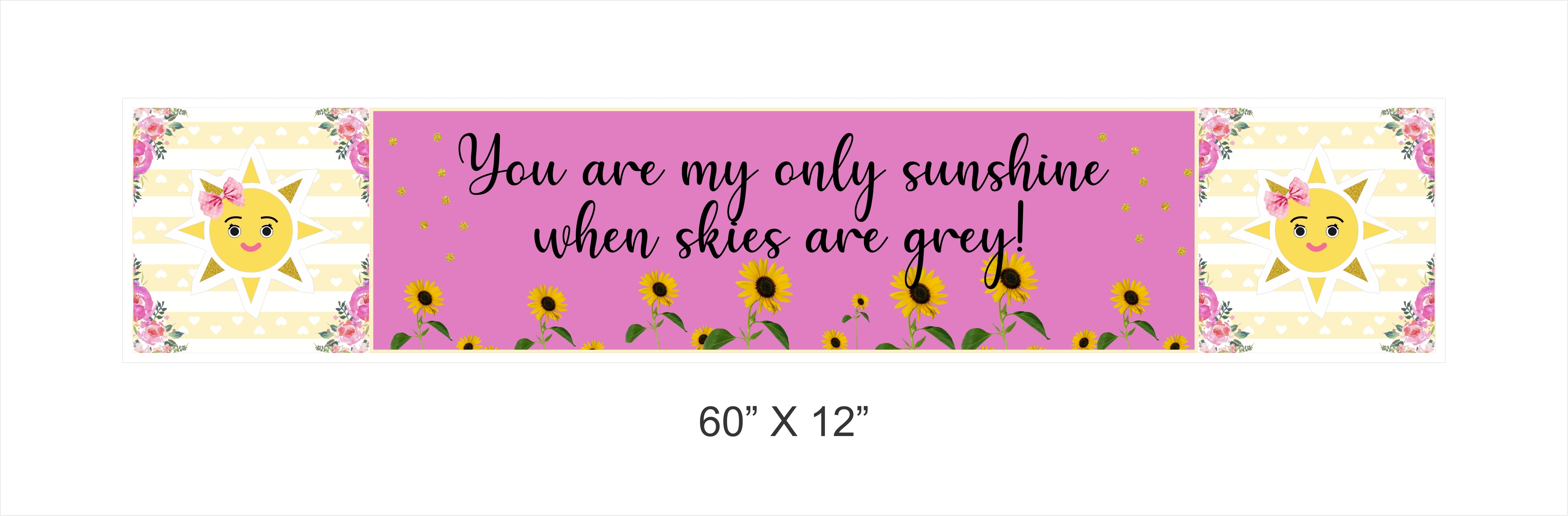 Sunshine Theme Birthday Party Long Banner for Decoration