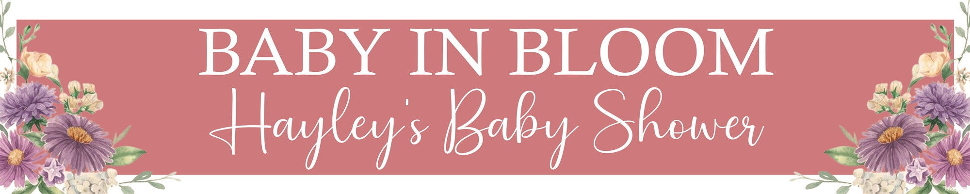 Baby In Bloom Theme Long Banner for Decoration