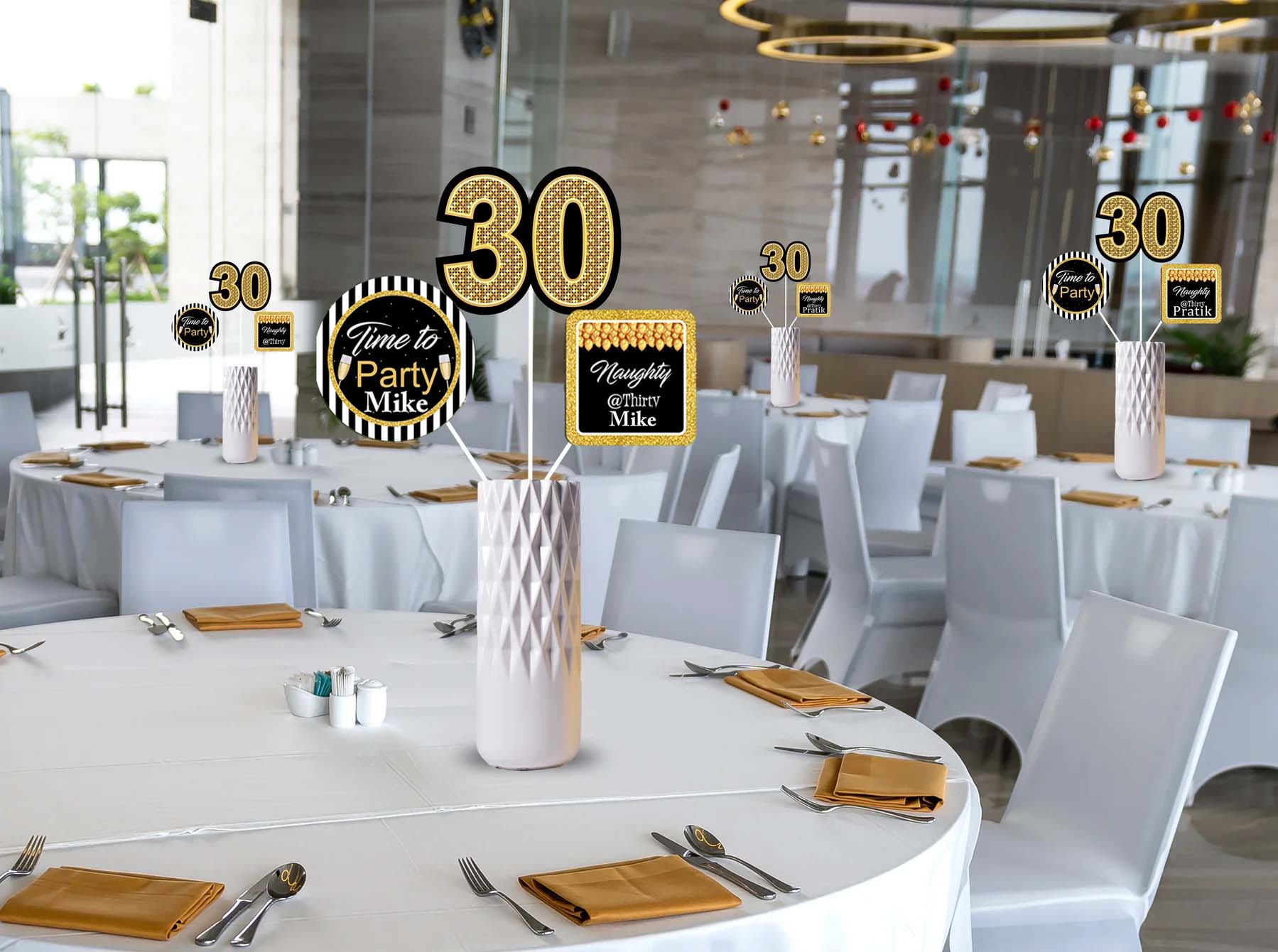30th Theme Birthday Party Table Toppers for Decoration