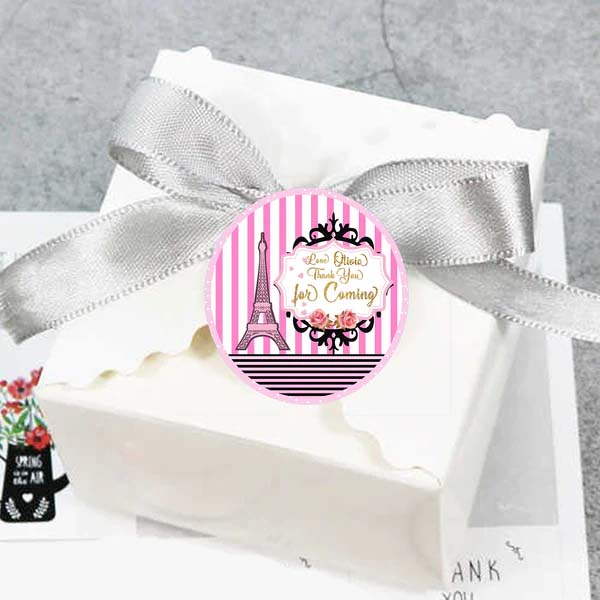 Paris Birthday Party Thank You Tags/Return Gift tags