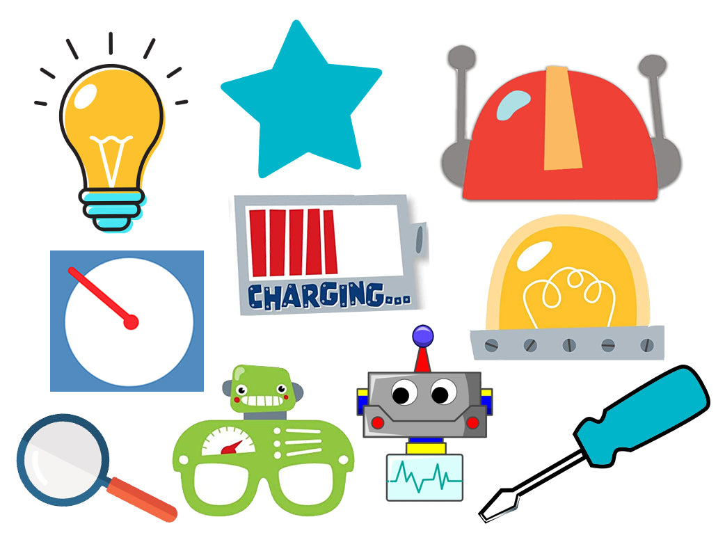 Robot Birthday Party Photo Booth Props Kit