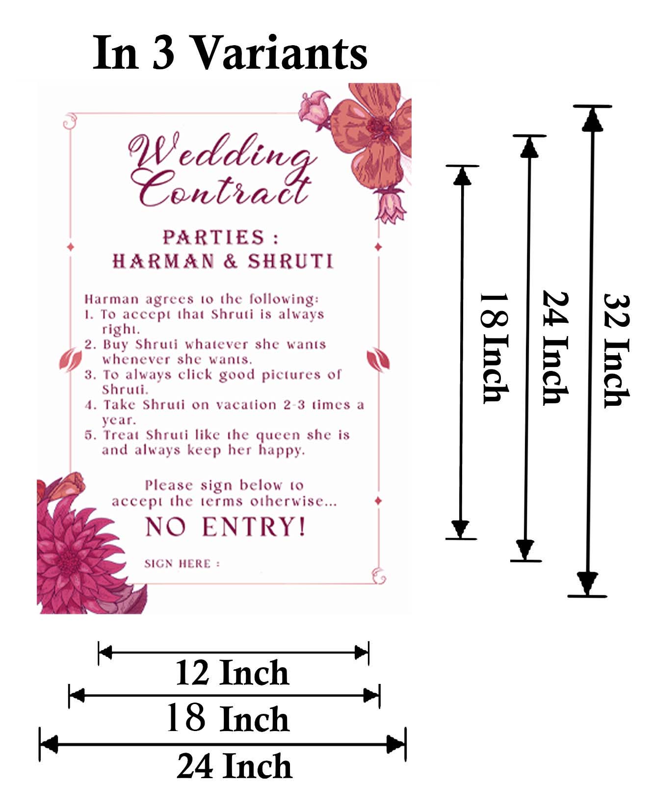 Wedding Contract / Bridal Party Welcome Signage