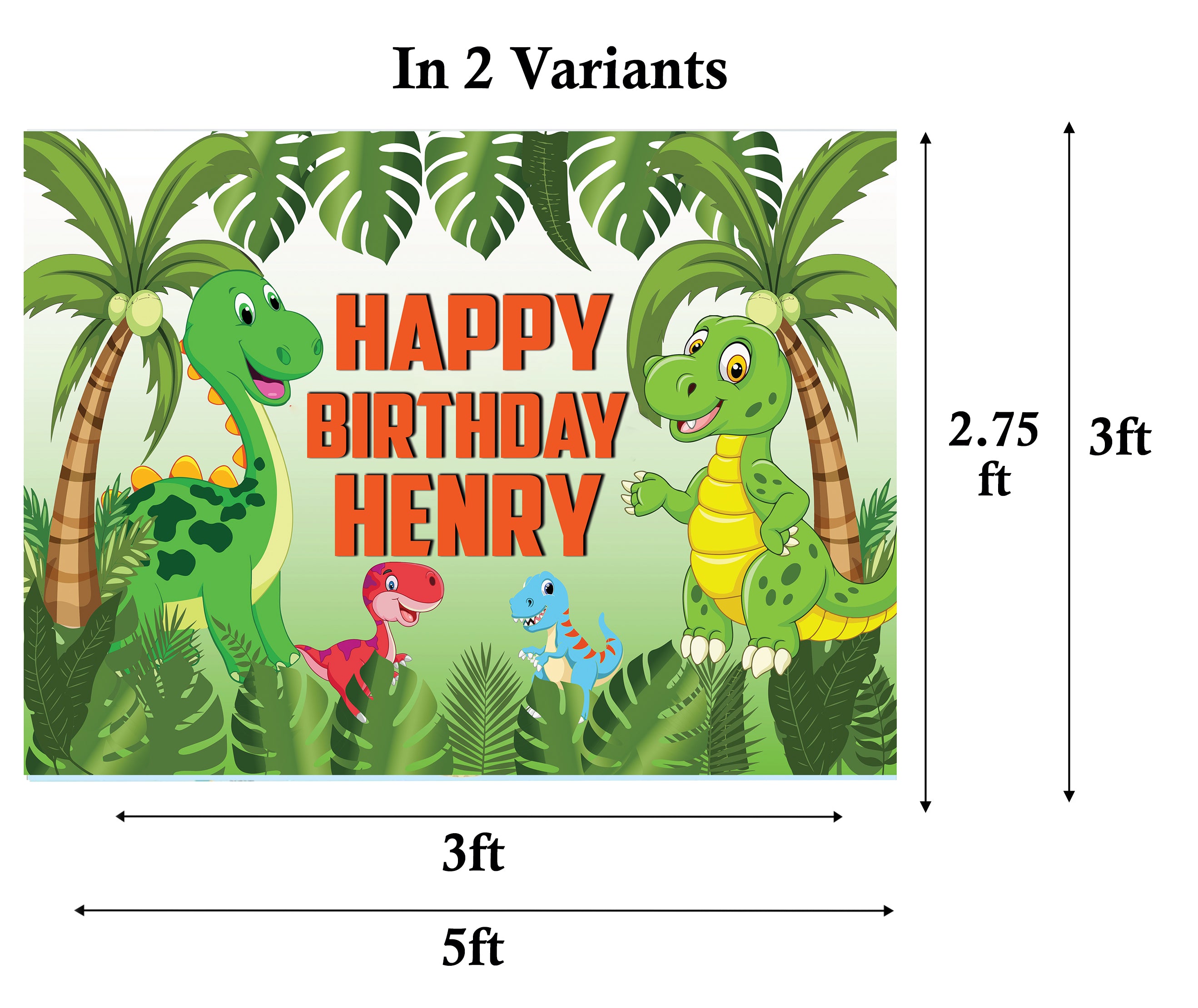 Dinosaur Birthday Party Personalized Backdrop.