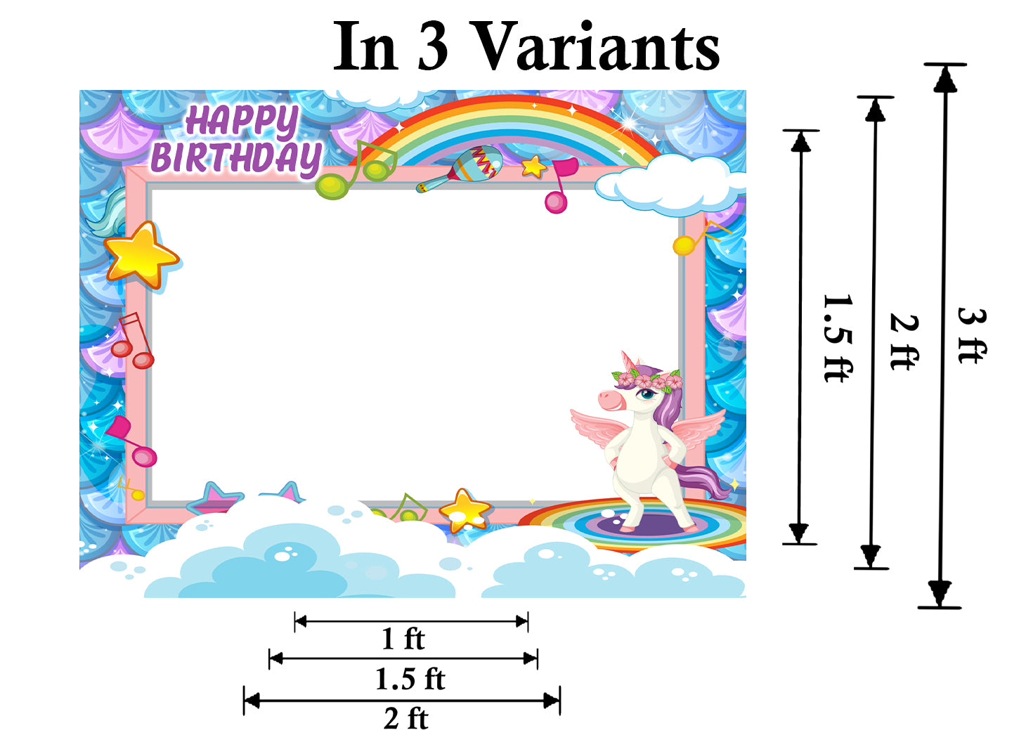 Unicorn Birthday Party Selfie Photo Booth Frame