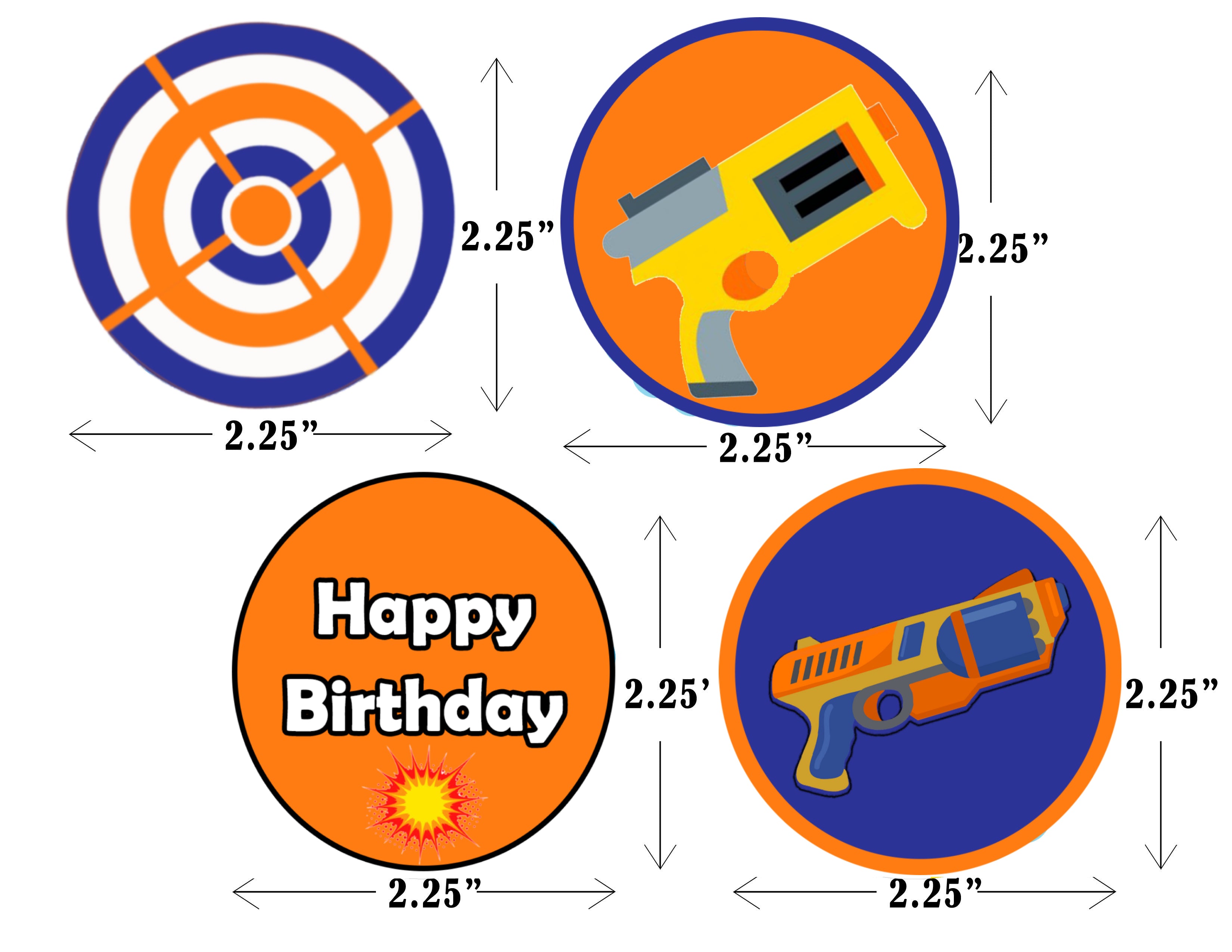 Battlefield Party Theme Birthday Cupcake Toppers for Decoration