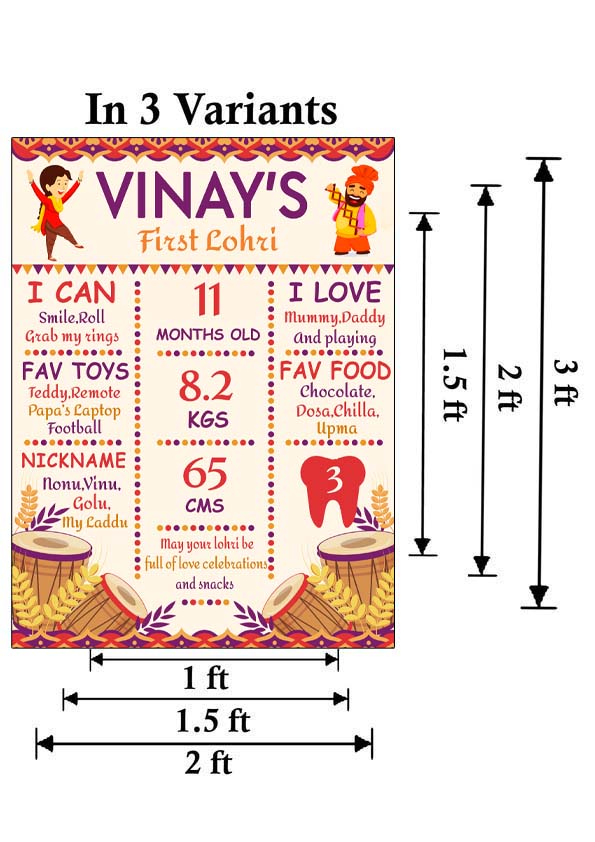 Lohri Party Customized Milestone Sign/Board