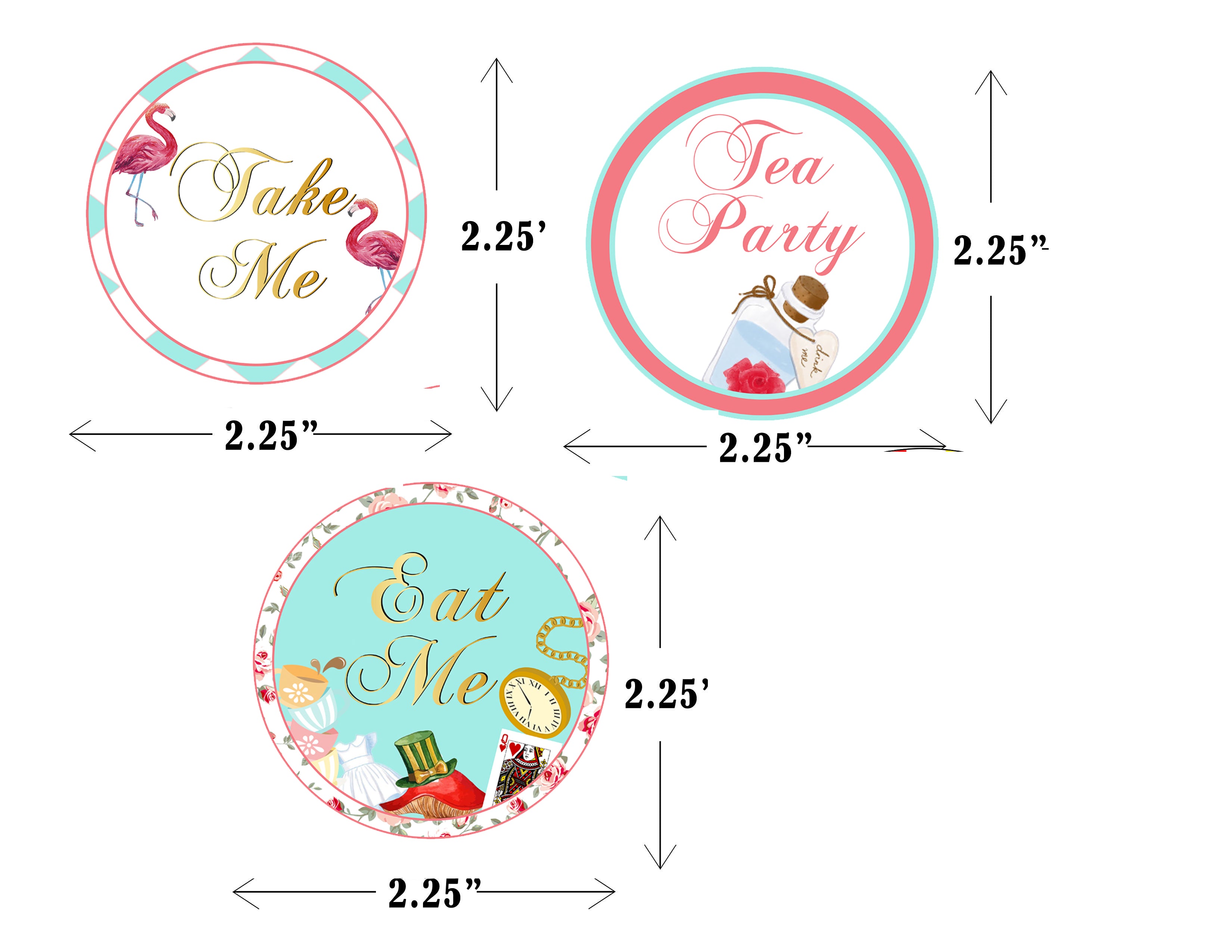 Tea Party Theme Birthday Party Cupcake Toppers for Decoration