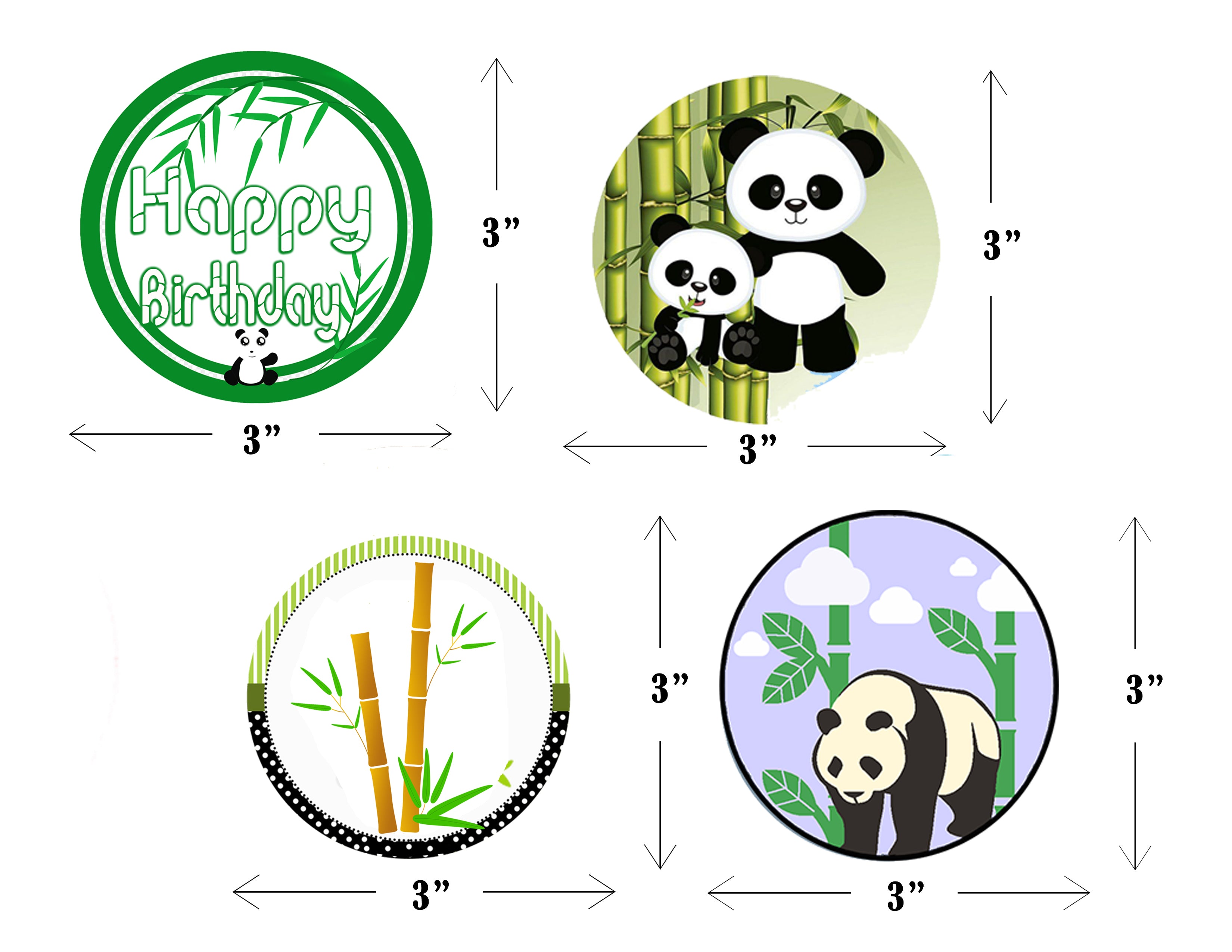 Panda Theme Birthday Party Paper Decorative Straws