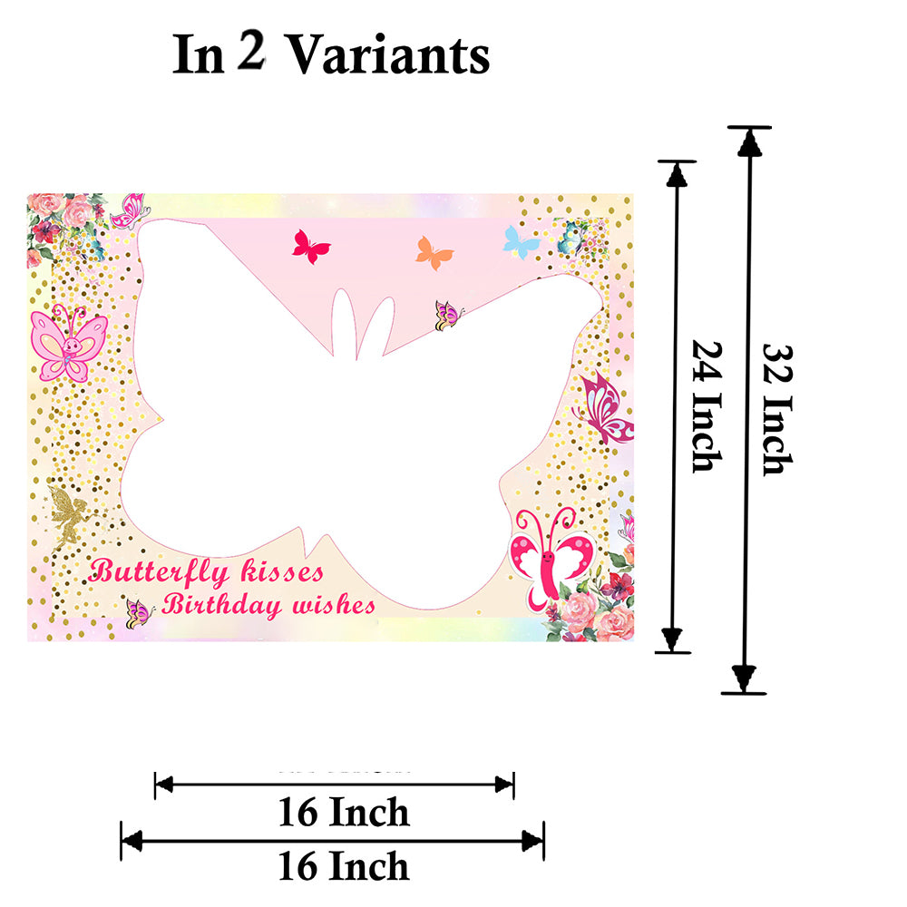 Butterflies and Fairies Theme Birthday Party Selfie Photo Booth Frame & Props