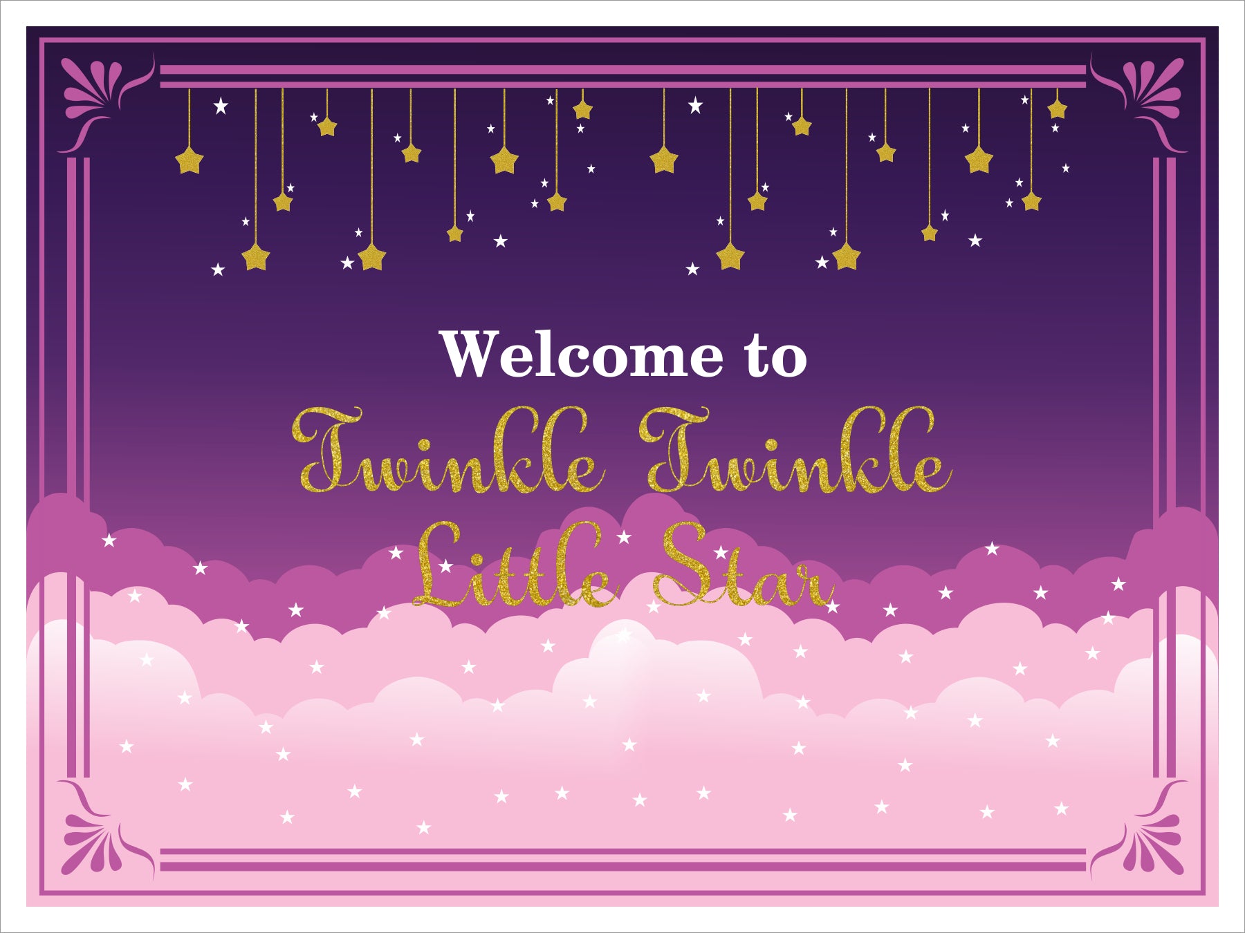 Twinkle Twinkle Little Star Theme Birthday Party Yard Sign/Welcome Board.