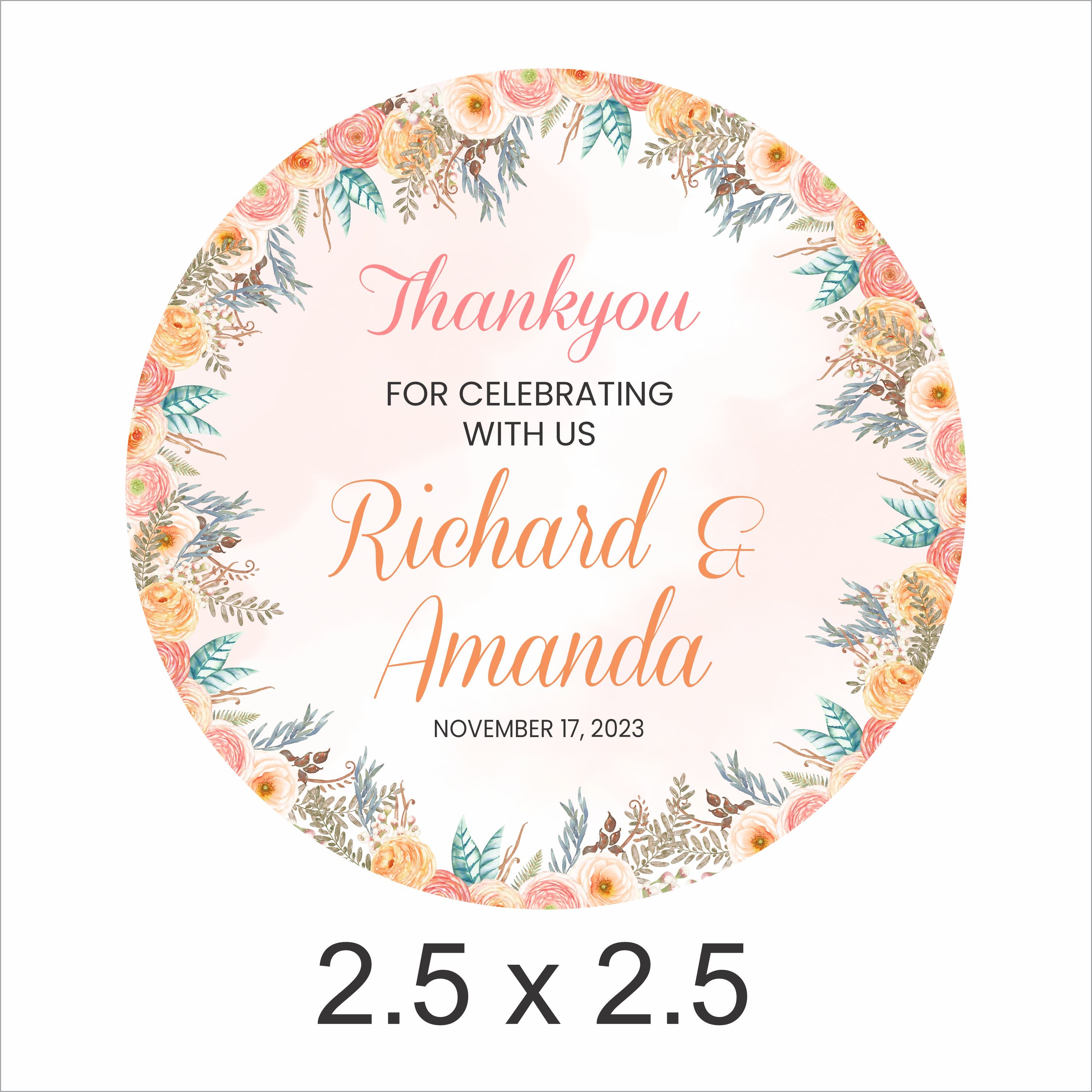 Boho Theme Wedding Thank You Tag Favor /Stickers