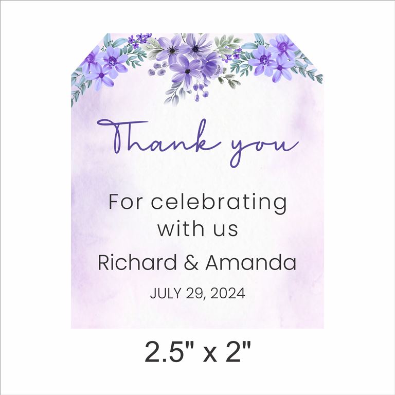 Wedding Thank You Favor Tag/Stickers
