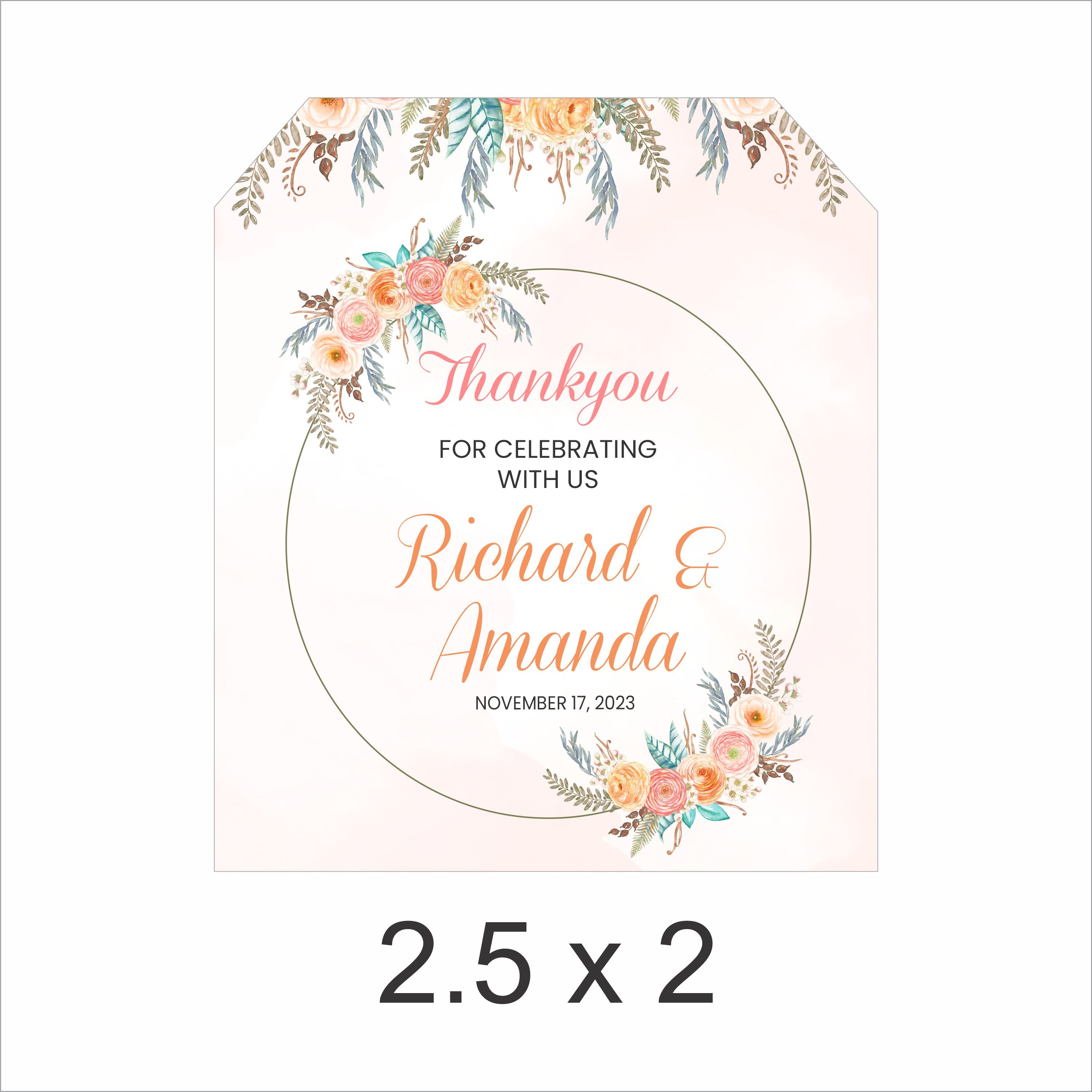Boho Theme Wedding Thank You Tag Favor /Stickers