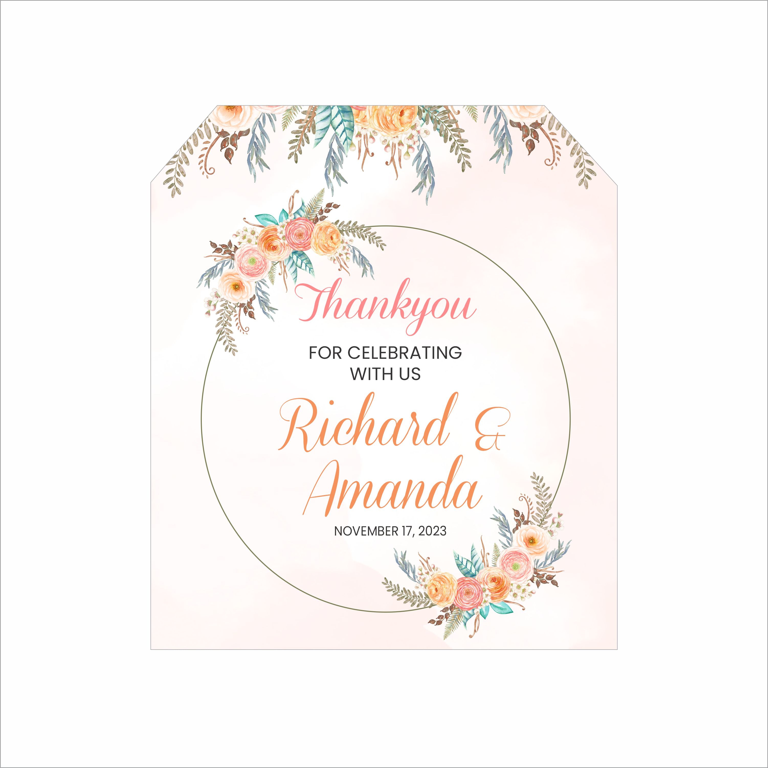 Boho Theme Wedding Thank You Tag Favor /Stickers