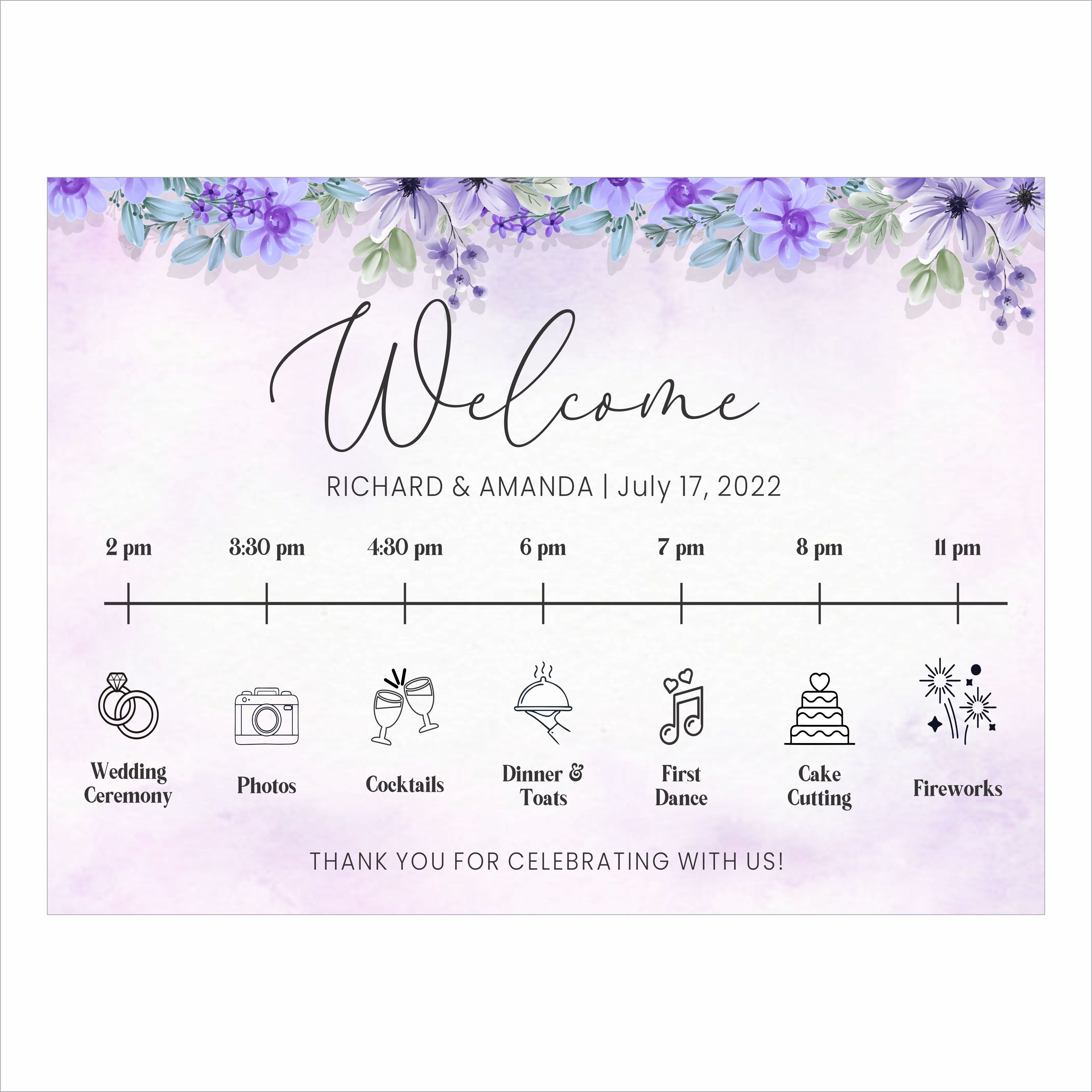 Wedding DayTimeline Board