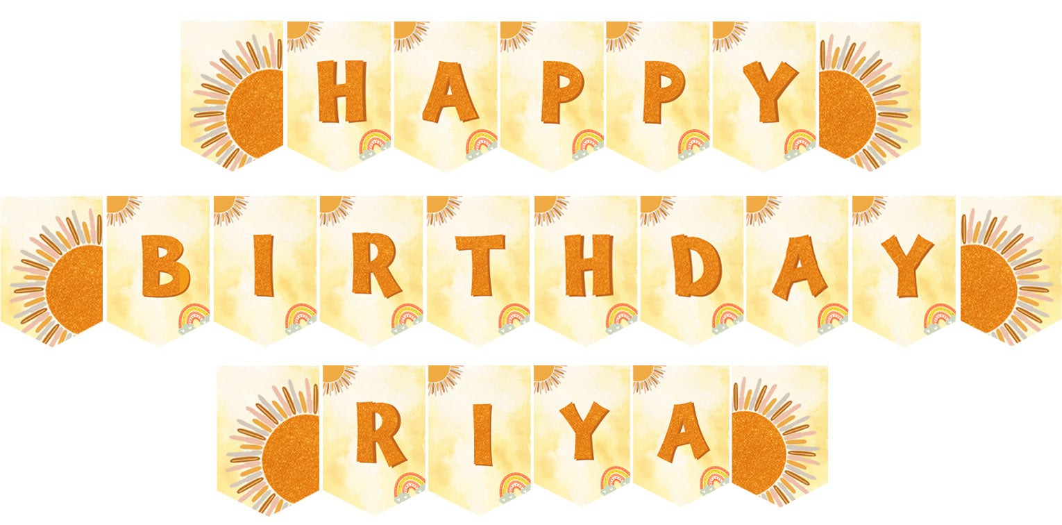 First Trip Around The Sun Theme Birthday Party Banner for Decoration
