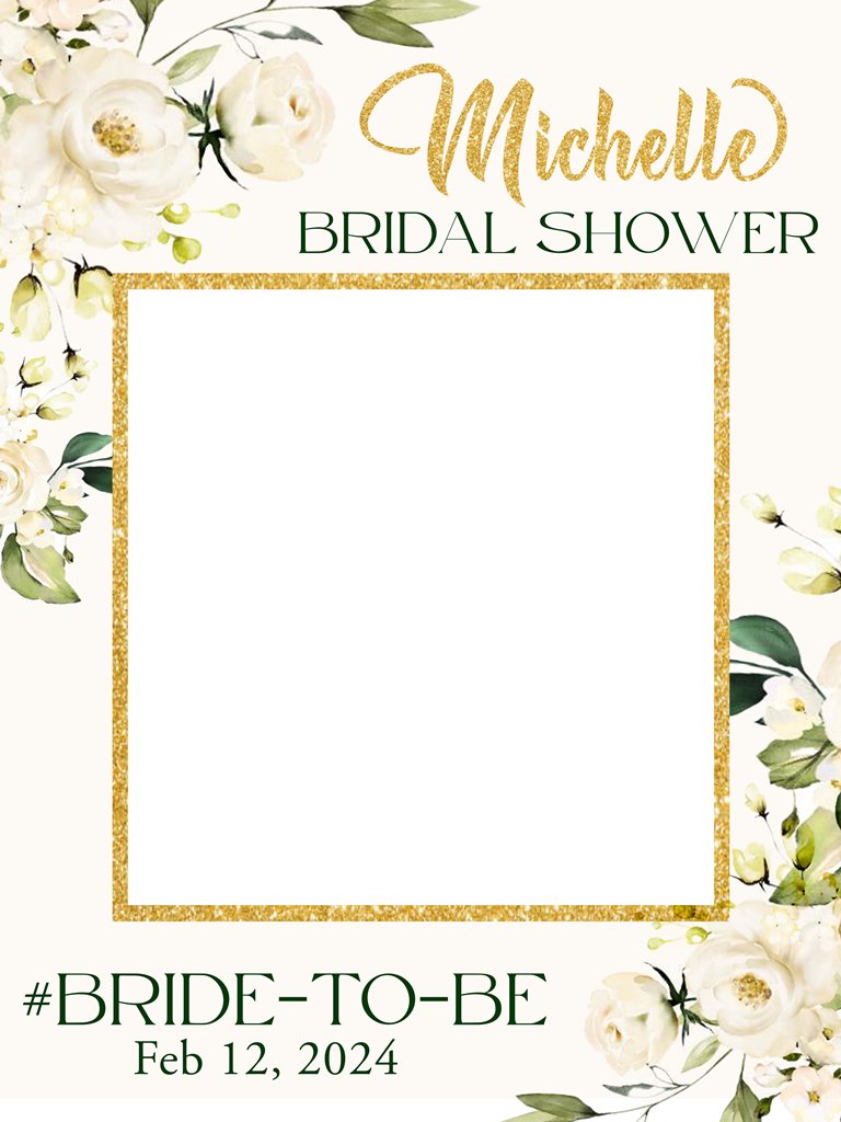 Bride To Be Bridal Party Selfie Photo Booth Frame