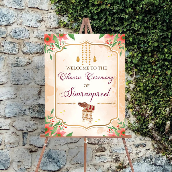 Choora Ceremony Signage Welcome Board for Decoration