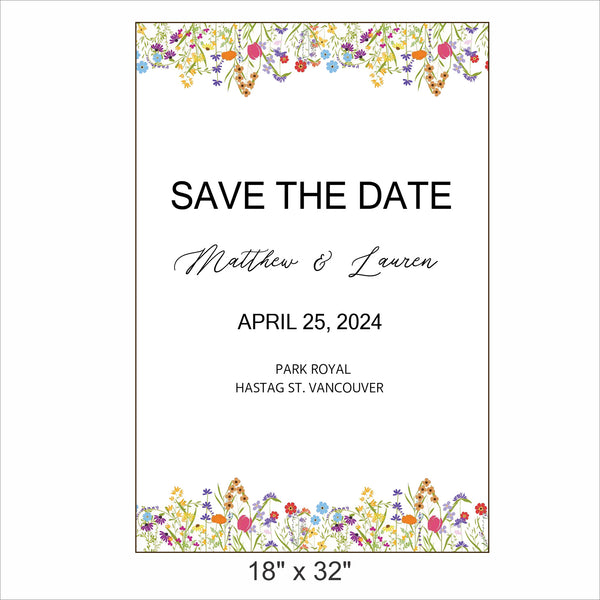 Wild Flower Save the date  E- Invite/Printed Invitation