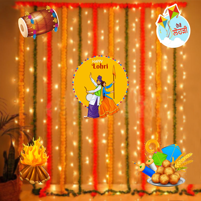 Lohri Party Cutouts for Decoration- Set of 5