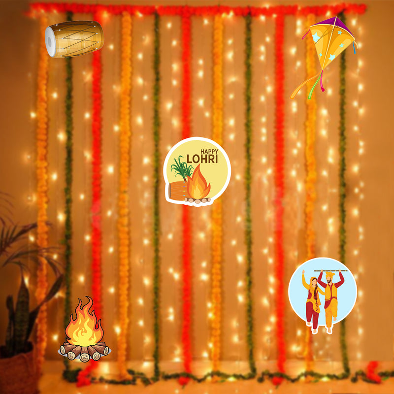 Lohri Party Paper Cutouts for Decoration- Set of 5