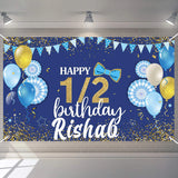 Half Birthday Boys Party Personalized Backdrop.