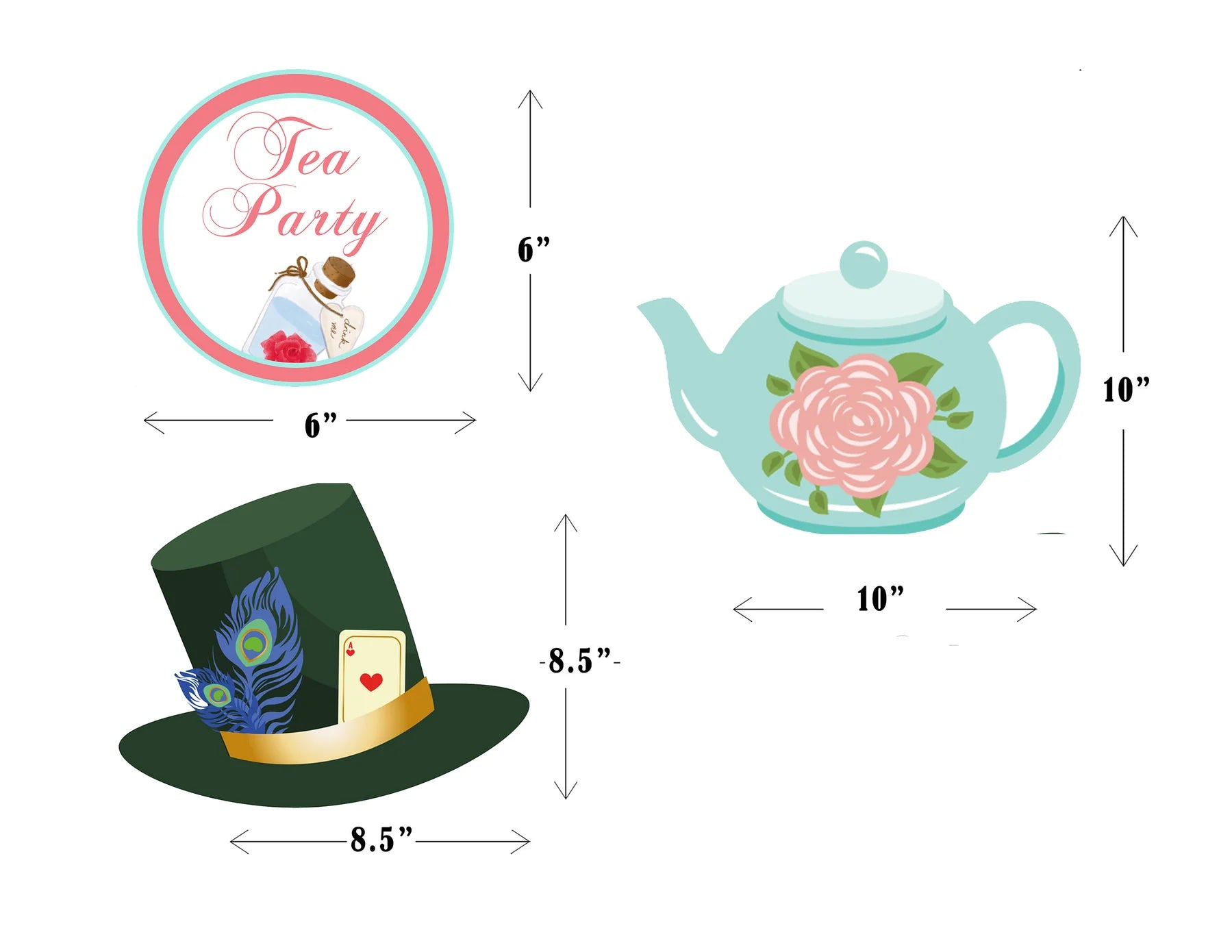 Tea Party Theme Birthday Party Table Toppers for Decoration