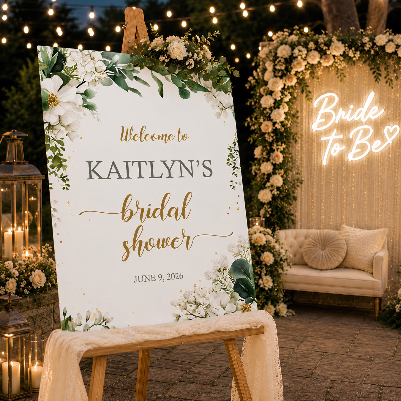 Bridal Shower Party Welcome Board