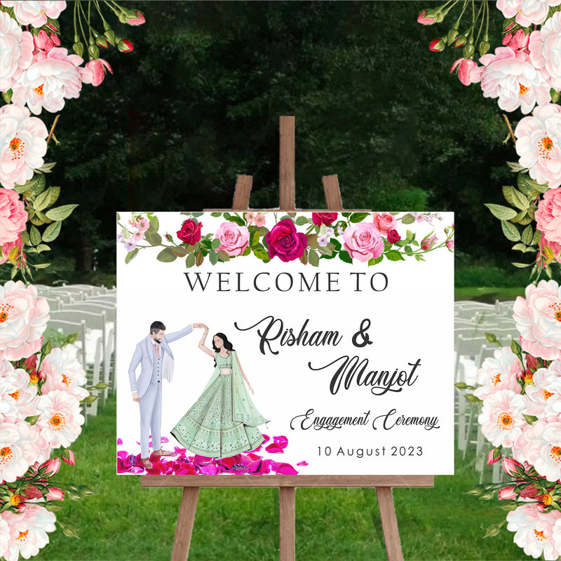 Engagement Ceremony Welcome Board for Decoration