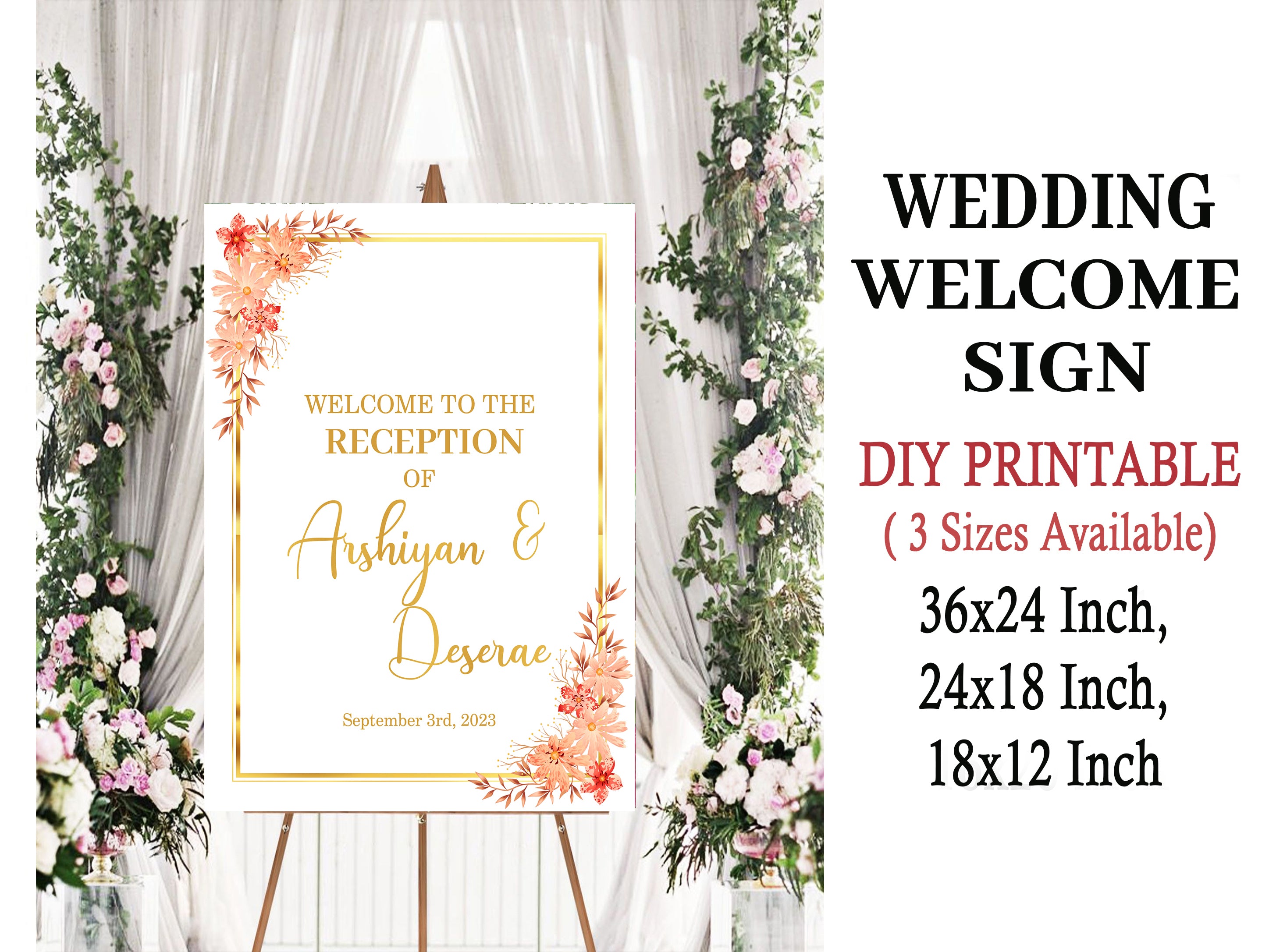 Reception Party Welcome Sign Board for Decoration