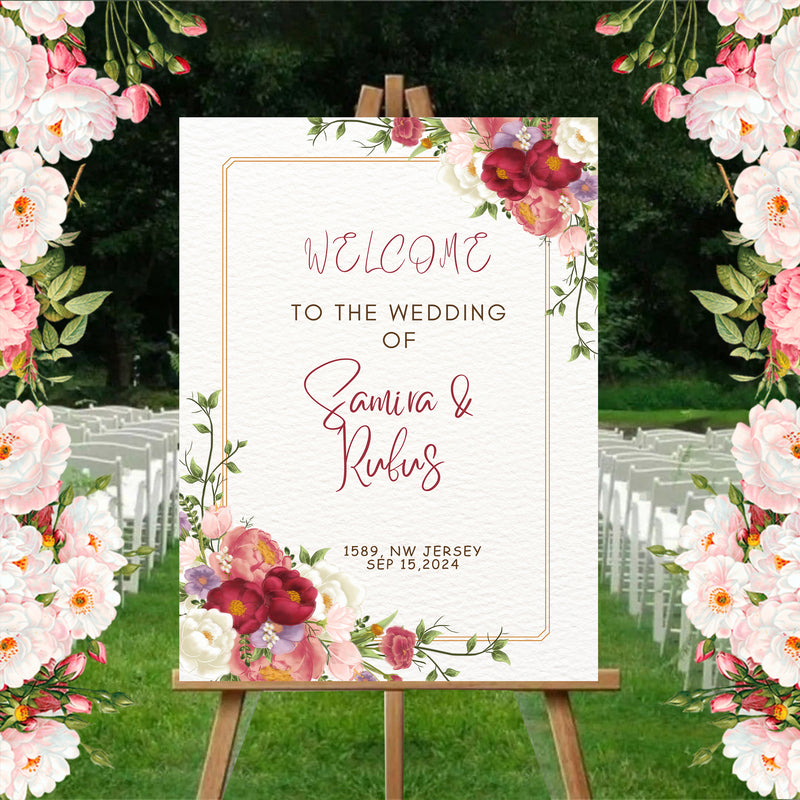 Wedding Welcome Sign Board for Decoration