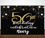 50th Theme Birthday Party Personalized Backdrop