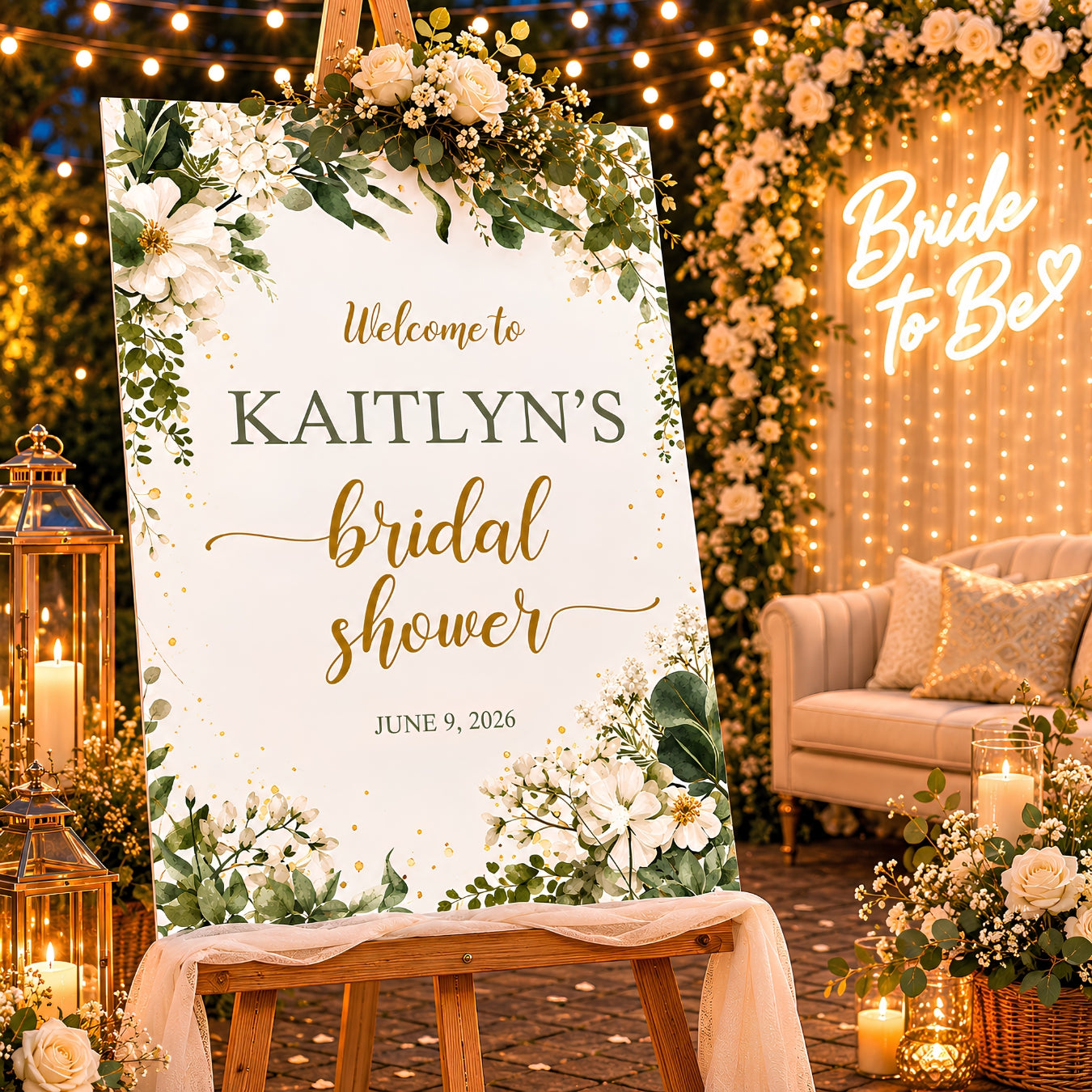 Bridal Shower Party Welcome Board