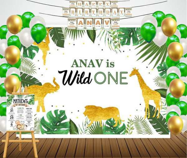 Wild One Theme Birthday Party Personalized Multi-Saver Combo For Your Kids First Birthday