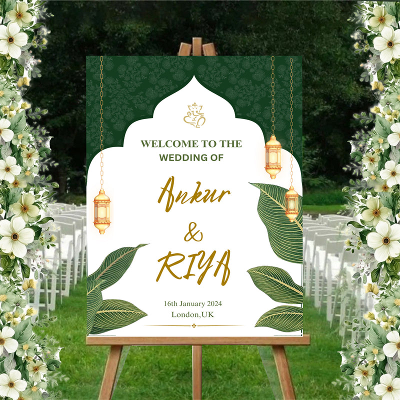 Indian Wedding Ceremony Welcome Board for Decoration