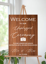 Unplugged Ceremony Wedding Sign Board for Decoration