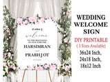 Indian Punjabi Wedding Anand Karaj  Ceremony Welcome Board Sign for Decoration