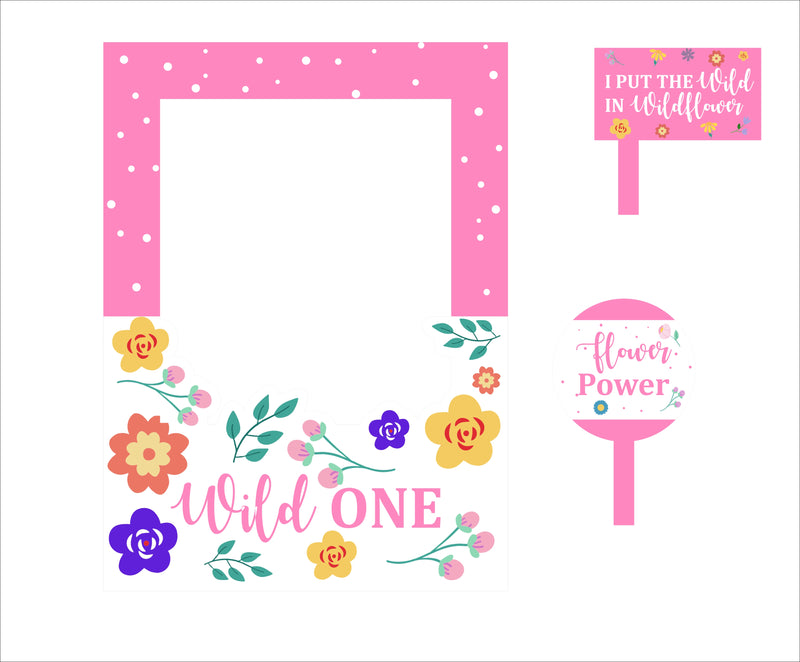 Wild One Birthday Party Selfie Photo Booth Frame & Props