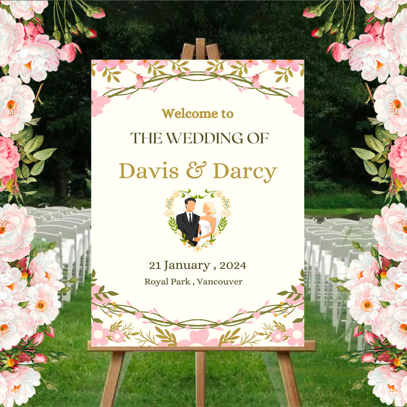 Wedding Welcome Sign Board for Decoration