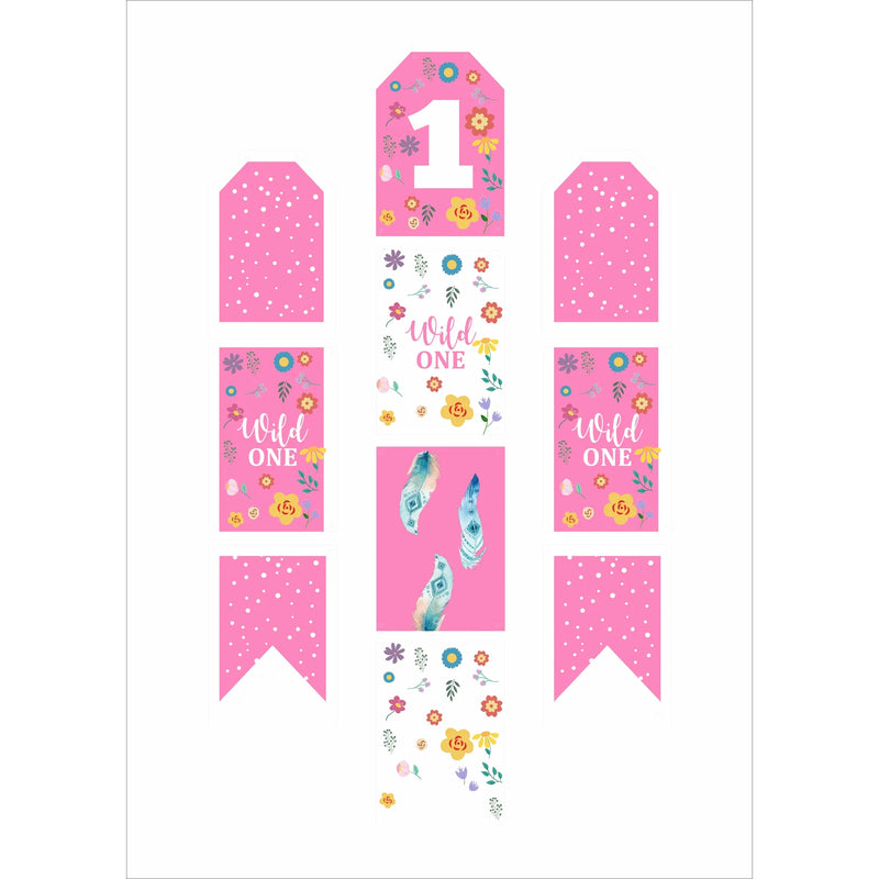 Wild One Theme Birthday Paper Door Banner/ Wall Decoration.