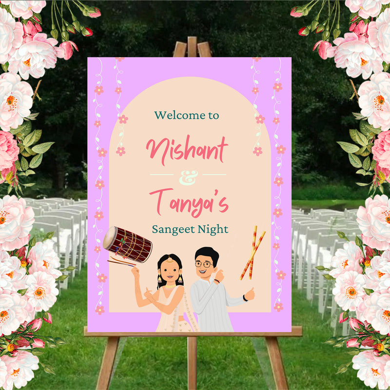 Sangeet Ceremony Signage or Welcome Board for Decoration