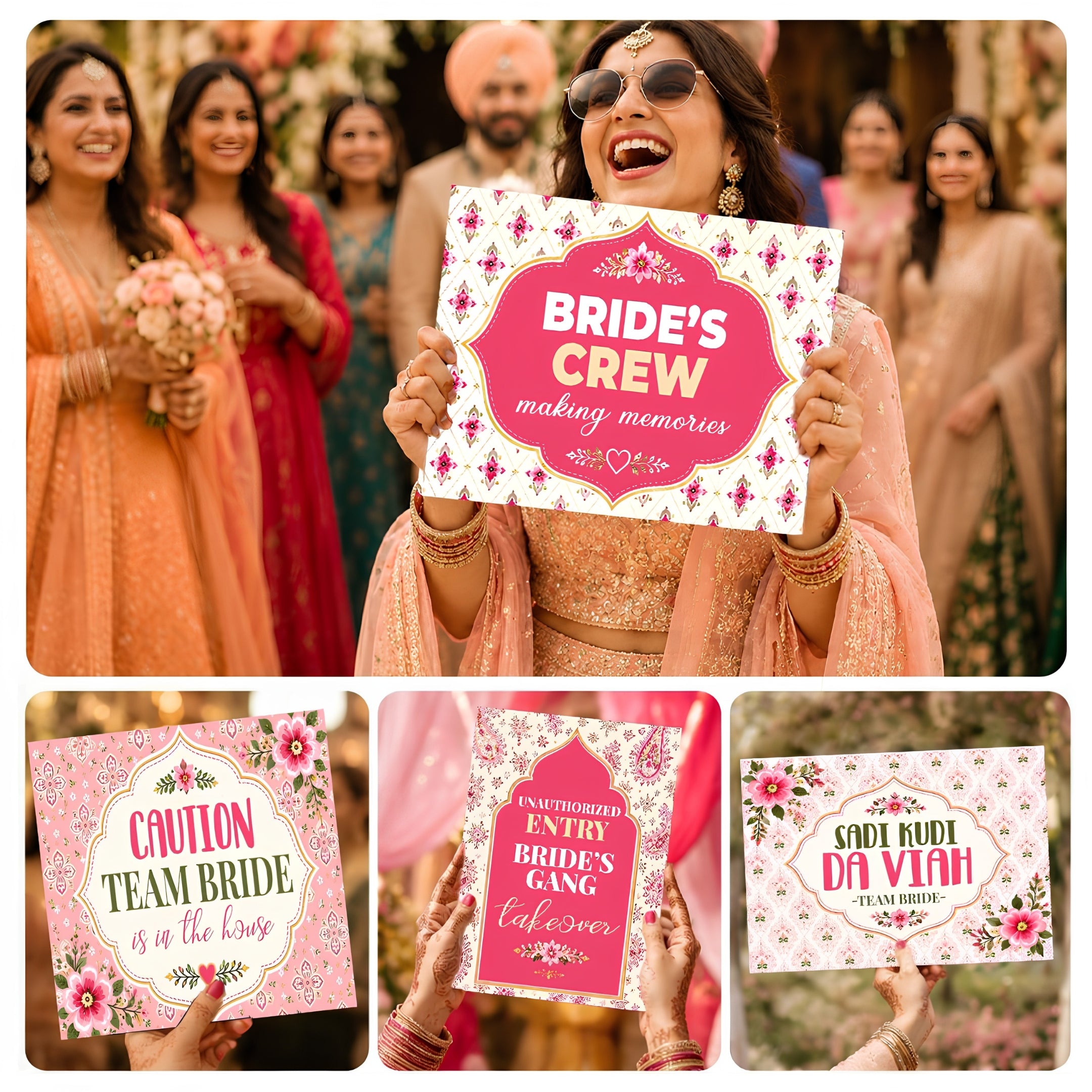 Team Bride Signs /  Pujnabi Jaggo Crasher Wedding  Sign
